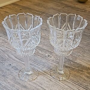 Elegant Crystal Two Glass Vases
